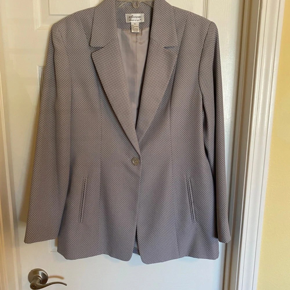 Reflections (Spieigal) Suit, Skirt Set, Gray, Size 14, EUC